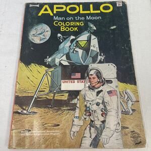 Vintage 1969 Saalfield Apollo Man on the Moon NASA Coloring Book Made In USA